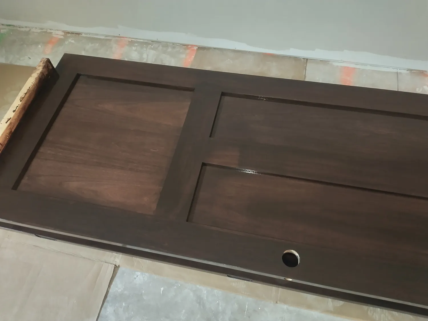 a re-stained door